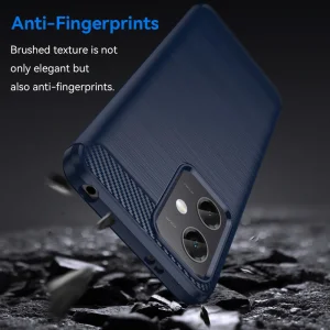 Carbon Silicone Case for Xiaomi Redmi Note 12 5G, blue 6
