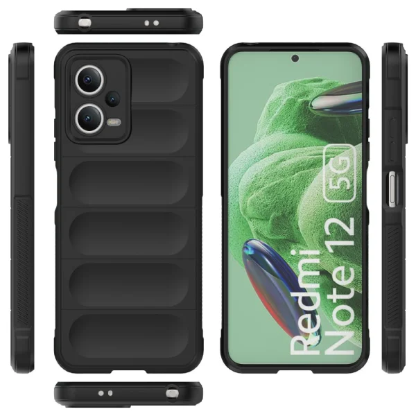 Силиконов калъф Wear-resistant за Xiaomi Redmi Note 12 5G, черен 6