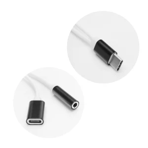 Адаптер HF/audio Type C - Jack 3,5mm + charging, Черен 3