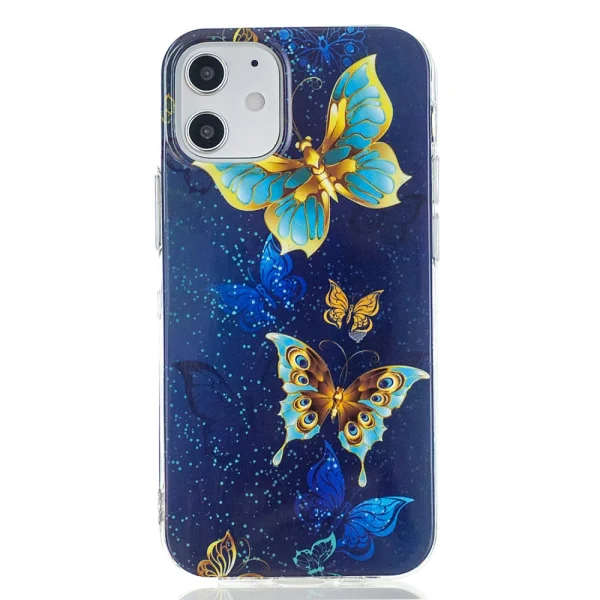 Silicone case IPhone 12 / 12 Pro, glowing butterfly 1
