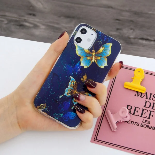 Silicone case IPhone 12 / 12 Pro, glowing butterfly 4
