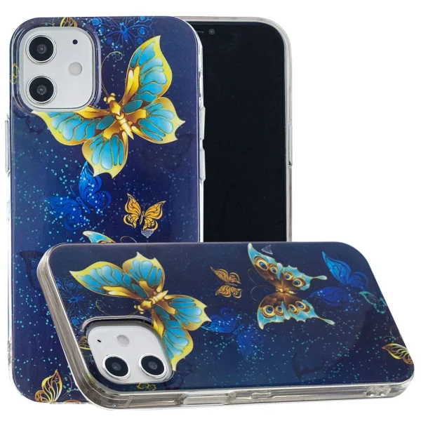 Silicone case IPhone 12 / 12 Pro, glowing butterfly 2