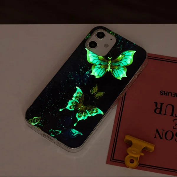 Silicone case IPhone 12 / 12 Pro, glowing butterfly 5