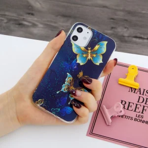 Silicone case IPhone 12 / 12 Pro, glowing butterfly 4