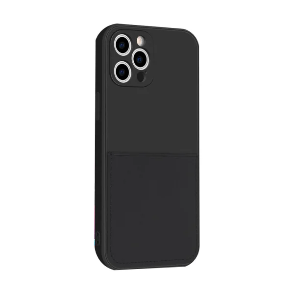 Silicone Card Slot case for IPhone 12 Pro, black 2