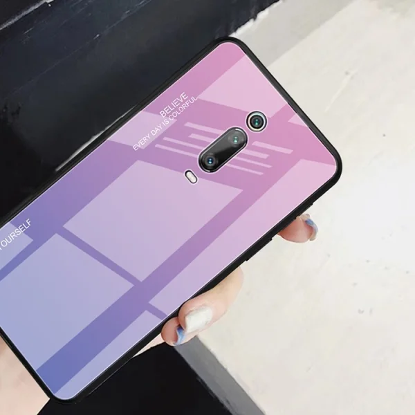 Стъклен Гръб Glass за Xiaomi Redmi K20 / Xiaomi K20 Pro / Xiaomi Mi 9T / Xiaomi Mi 9T Pro, Розов/ Лилав 3