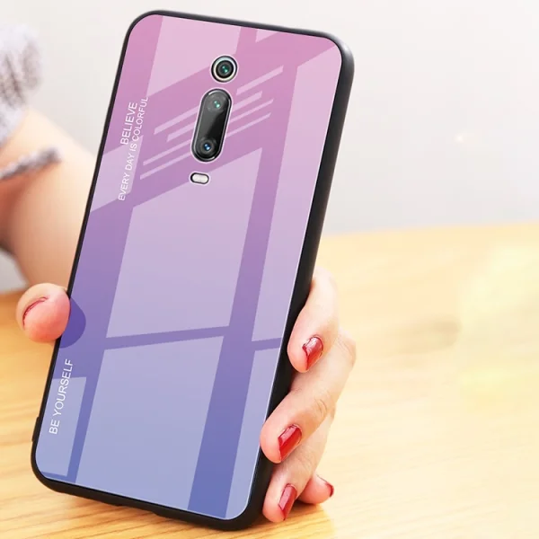 Стъклен Гръб Glass за Xiaomi Redmi K20 / Xiaomi K20 Pro / Xiaomi Mi 9T / Xiaomi Mi 9T Pro, Розов/ Лилав 4