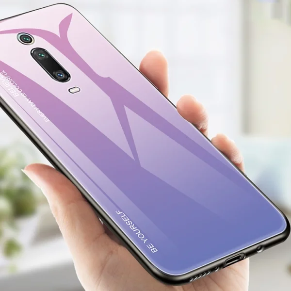 Стъклен Гръб Glass за Xiaomi Redmi K20 / Xiaomi K20 Pro / Xiaomi Mi 9T / Xiaomi Mi 9T Pro, Розов/ Лилав 2