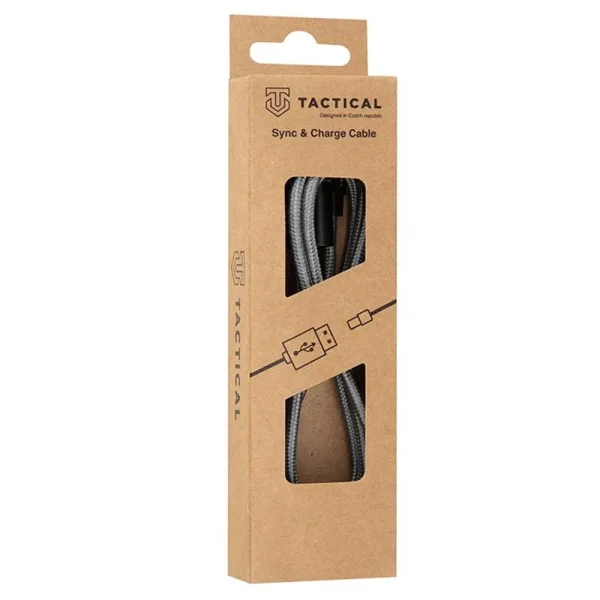 Кабел USB Tactical Fast Rope Kevlar USB-A/Lightning MFI, 1m, сив 2
