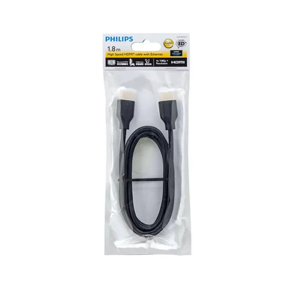 Кабел PHILIPS SWV5401H, HDMI към HDMI,  HIGH SPEED, Ethernet, 1.8m, Черен 2