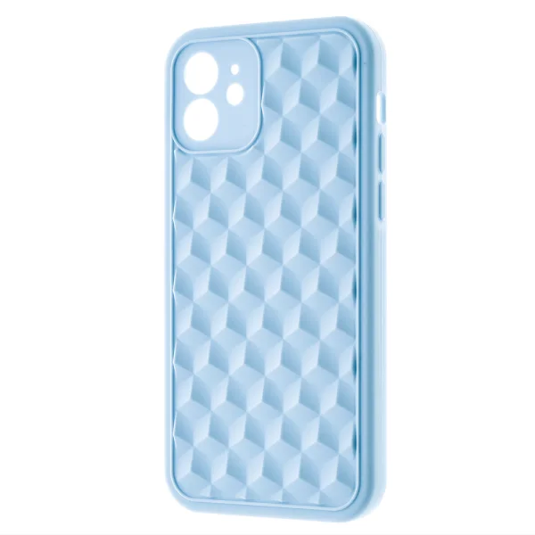 Silicone case 3D Cube for iPhone 12, Light blue 2