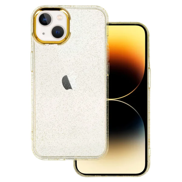 Silicone Back Cover Gold Glitter for iPhone 13, Gold 4