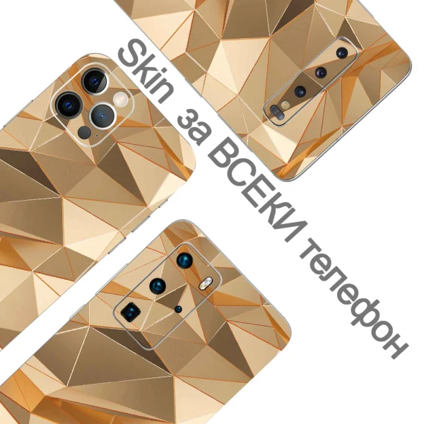 Custom Cut Phone Film Protector (Back), Pink Triangles 3D 2