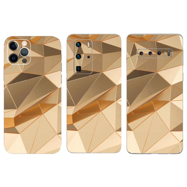 Custom Cut Phone Film Protector (Back), Pink Triangles 3D 1