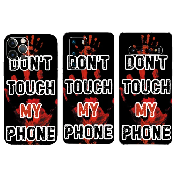 Custom Cut Phone Foil Protector (Back), Do not touch my phone 3D 1