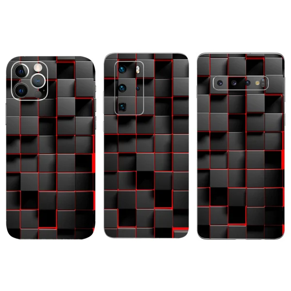 Custom Cut Phone Film Protector (Back), Square Pattern 1