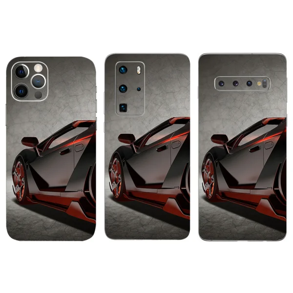Custom Cut Phone Foil Protector (Back), Sports Car 3D 1