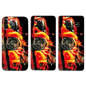 Cut Foil Protector for Phone (Back), 3D Fire Car