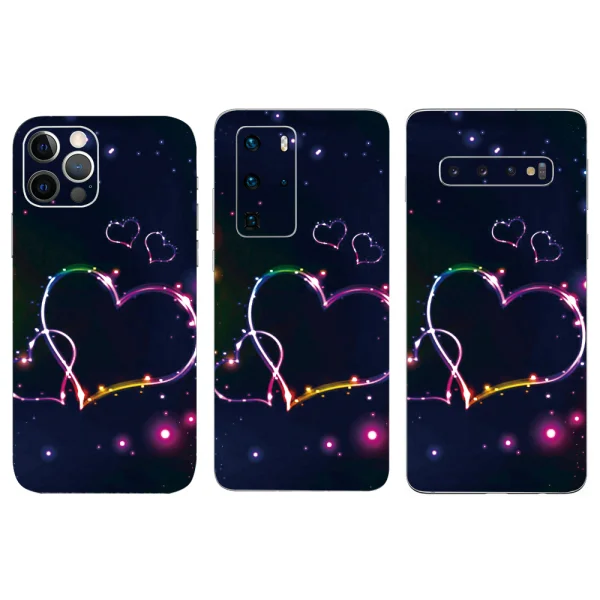 Cut Film Phone Protector (Back), Starry Hearts 3D 1