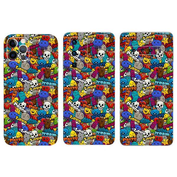Custom Cut Phone Foil Protector (Back), 3D Happy Friends 1