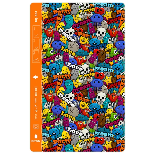 Custom Cut Phone Foil Protector (Back), 3D Happy Friends 3