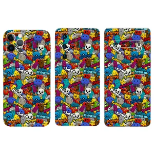 Custom Cut Phone Foil Protector (Back), 3D Happy Friends