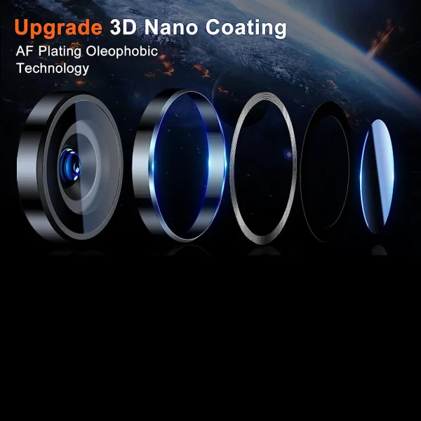 3D Стъклен Протектор за камерата на Samsung Galaxy A54, Черен 3