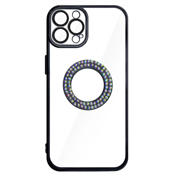 Силиконов калъф DM1 за iPhone 12 Pro, с протекция на камерата, Черен 1