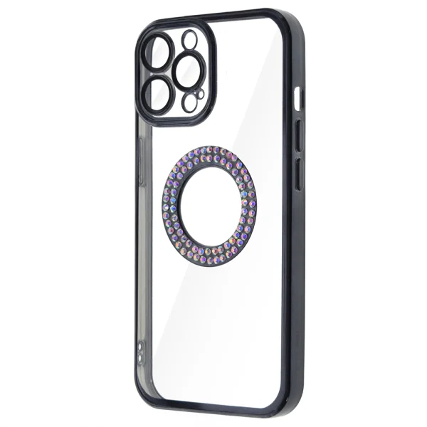 Силиконов калъф DM1 за iPhone 12 Pro, с протекция на камерата, Черен 3