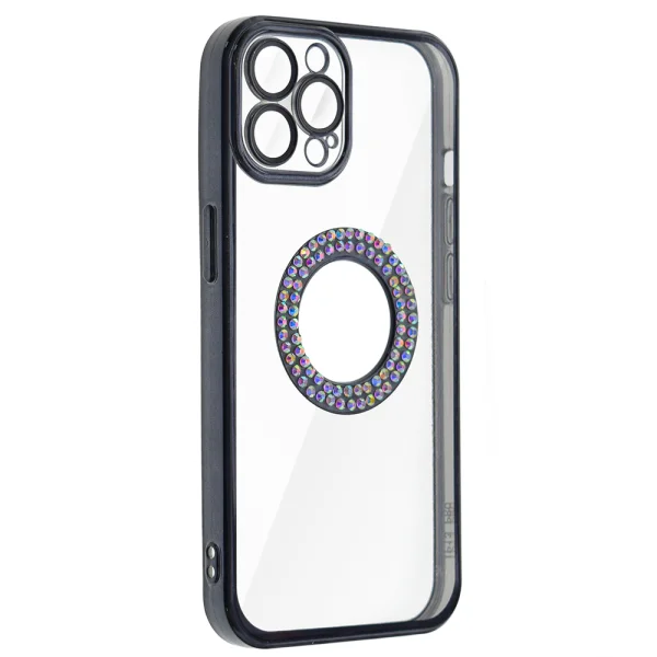 Силиконов калъф DM1 за iPhone 12 Pro, с протекция на камерата, Черен 2