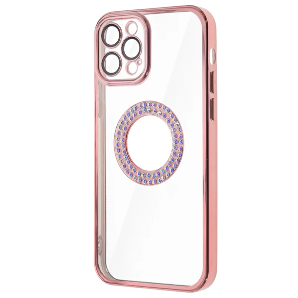 Силиконов калъф DM1 за iPhone 12 Pro, с протекция на камерата, Розов 1