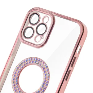 Силиконов калъф DM1 за iPhone 12 Pro, с протекция на камерата, Розов 3