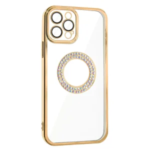 Силиконов калъф DM1 за iPhone 12 Pro, с протекция на камерата, Златист