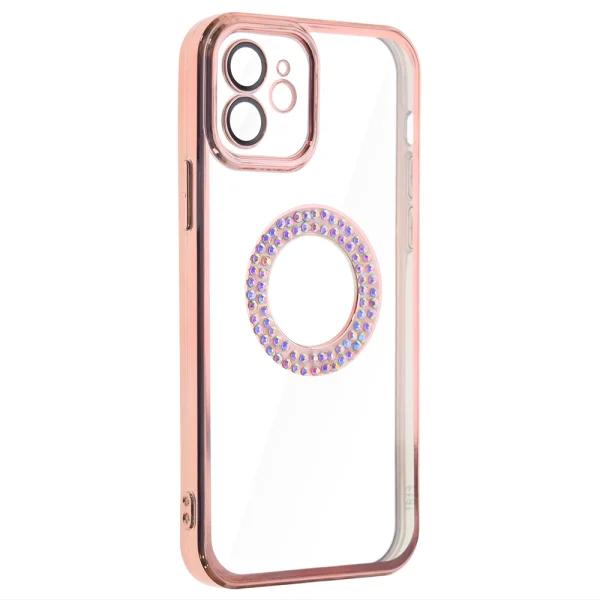 Silicone case DM1 for iPhone 12, with camera protection, Pink 2
