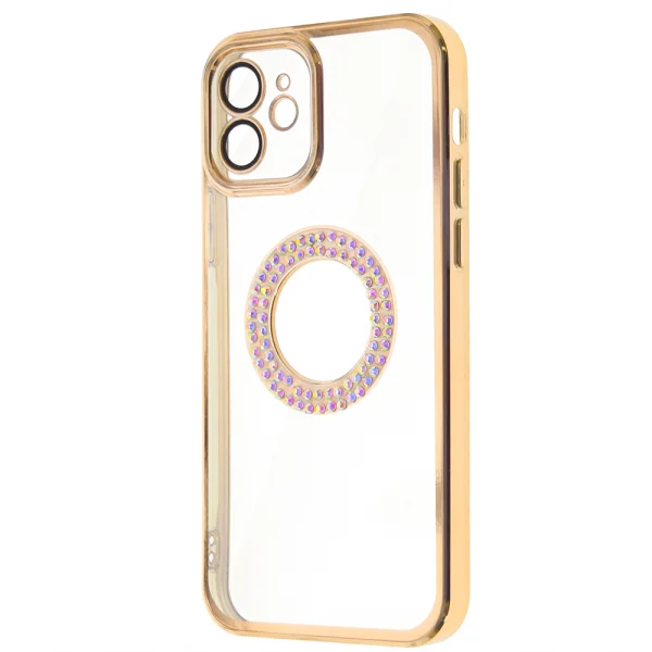 Silicone case DM1 for iPhone 12, with camera protection, Golden 1
