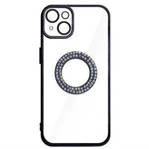 Силиконов калъф DM1 за iPhone 13, с протекция на камерата, Черен