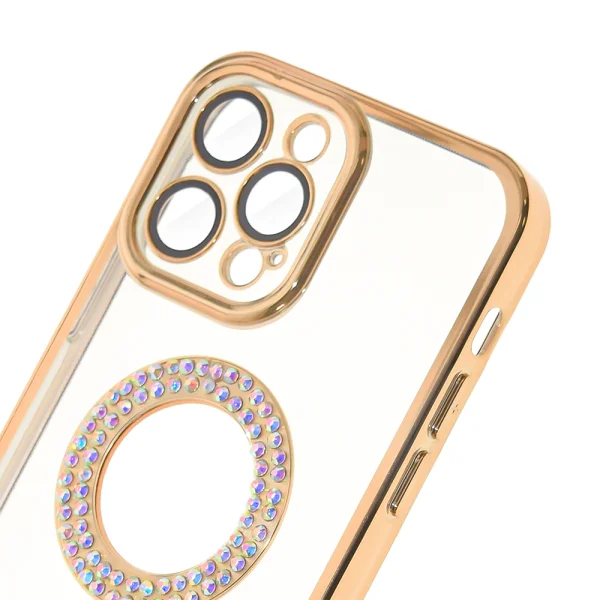 Silicone case DM1 for iPhone 13 Pro, with camera protection, Golden 3