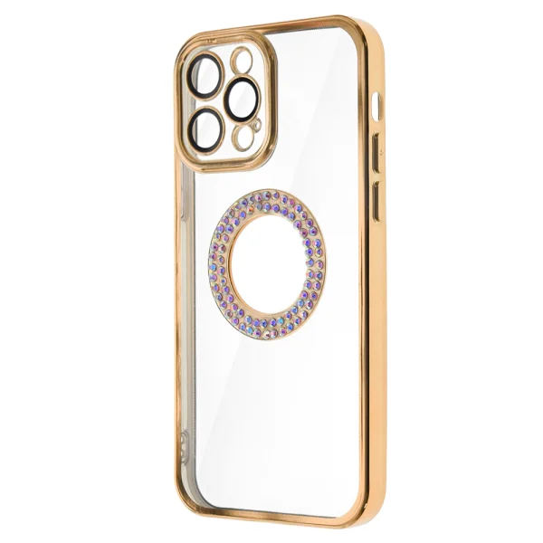 Silicone case DM1 for iPhone 13 Pro, with camera protection, Golden 2