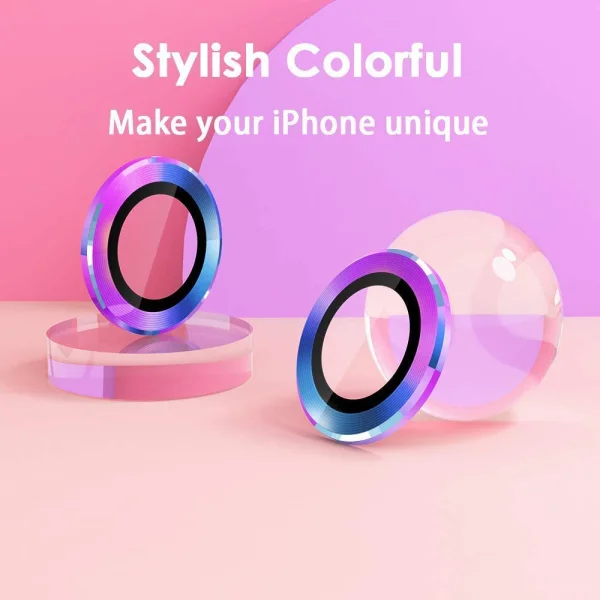3D Glass Camera Protector for iPhone 13 / 13 mini, Rainbow 3