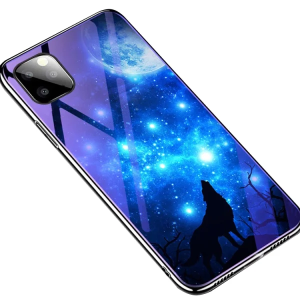 Стъклен Гръб Glass Blue-ray за iPhone 11 Pro (5.8) , Вълк 1