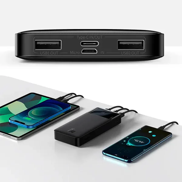 Универсална Външна Батерия Baseus Bipow, Digital Display, 10000mAh, 15W, Черен 5