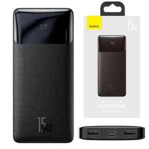 Универсална Външна Батерия Baseus Bipow, Digital Display, 10000mAh, 15W, Черен