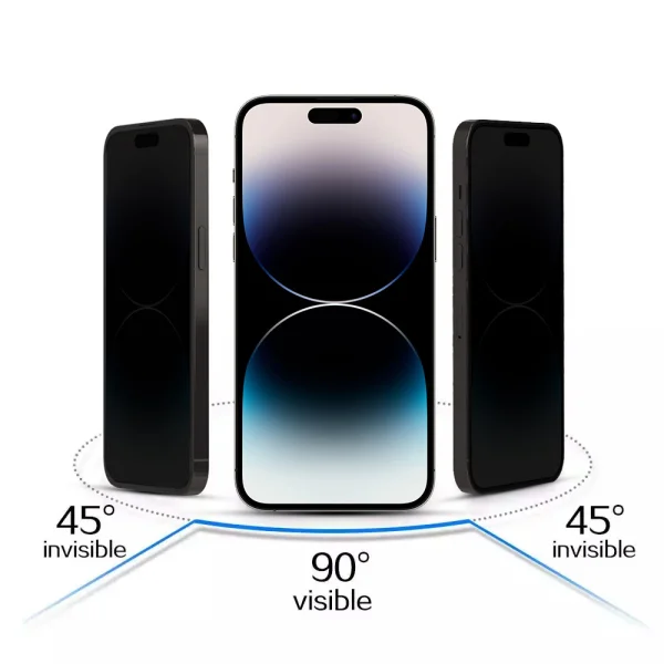 Стъклен протектор PRIVACY за iPhone 14 Pro, Черен 2