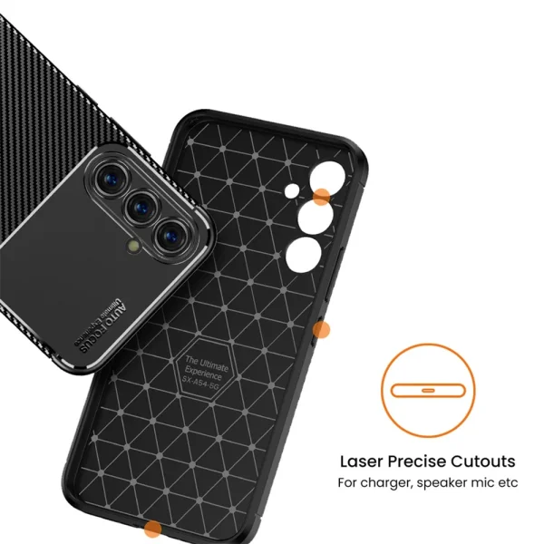 Carbon Silicone Case for Samsung Galaxy A54 5G, Black 5