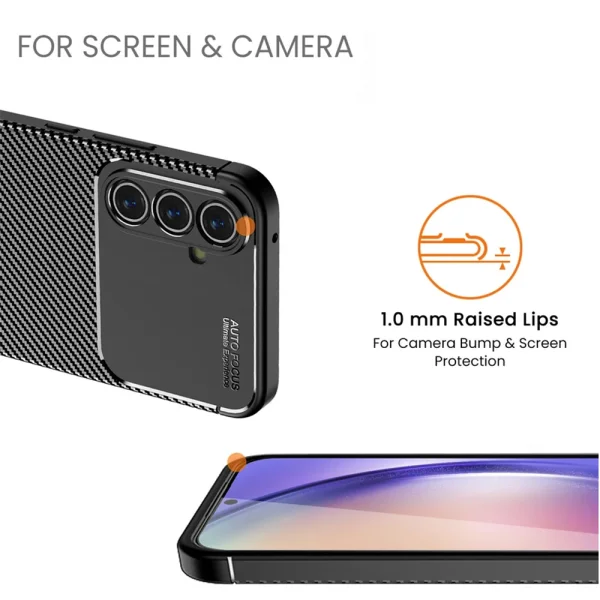 Carbon Silicone Case for Samsung Galaxy A54 5G, Black 3