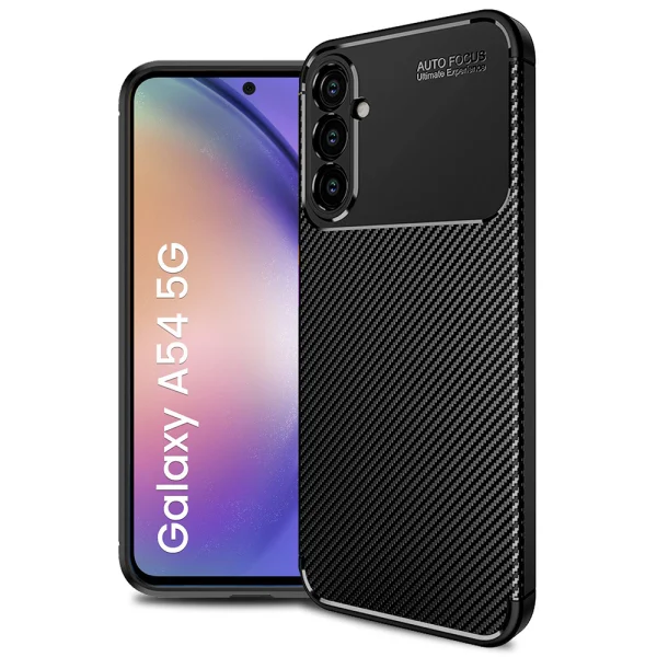 Carbon Silicone Case for Samsung Galaxy A54 5G, Black 1