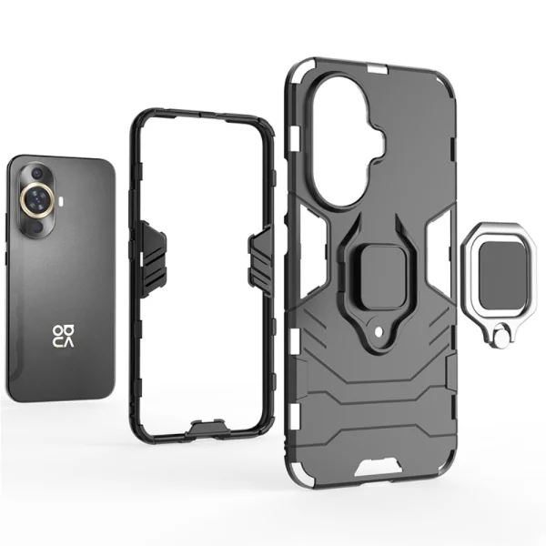 Удароустойчив Калъф Hybrid Cover за Huawei Nova 11 Pro / Nova 11 Ultra, Ring Holder, Черен 2