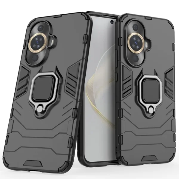 Удароустойчив Калъф Hybrid Cover за Huawei Nova 11 Pro / Nova 11 Ultra, Ring Holder, Черен 1
