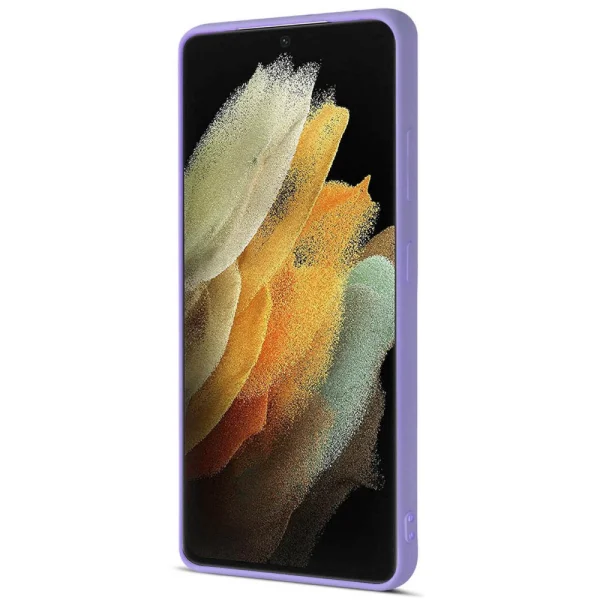 Силиконов калъф Card Slot за Samsung Galaxy S21 Ultra, Светло лилав 2