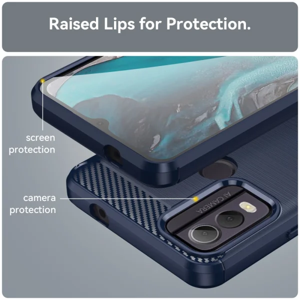 Силиконов Калъф Carbon за Nokia C22, Син 4